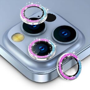 CloudValley Camera Lens Protector for iPhone 13 Pro - iPhone 13 Pro Max, 9H Tempered Glass Film, Aluminum Alloy Lens Protective Cover, Colorful
