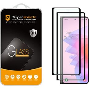 Supershieldz (2 Pack) Designed for Samsung Galaxy Z Fold 4 5G (Front Screen Only) Tempered Glass Screen Protector, Anti Scratch, Bubble Free (Black)