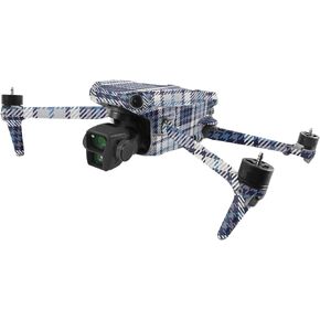 MightySkins Skin Compatible with DJI Air 3 - Blue Plaid | Protective, Durable, and Unique Vinyl Decal wrap Cover | Easy to Apply, Remove, and Change Styles