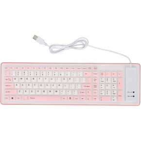 Heayzoki 103 Keys Foldable Silicone Keyboard USB Wired Rollup Keyboard Roll Up Soft Rubber Silicone Keyboard for PC Notebook Laptop Desktop Computer()