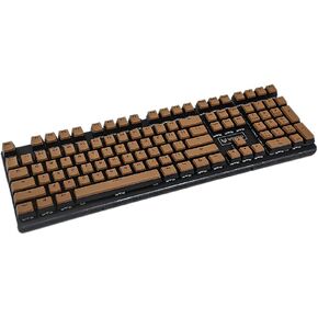 YMDK Non Shine Through OEM Profile PBT Doubleshot Custom Pudding Keycap 87 104 60 Keycaps for MX switch Mechanical Keyboard (Only Keycap) (Coffee Top Black Base)