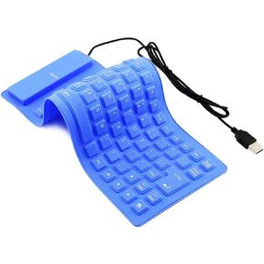 Foldable Silicone Keyboard, USB Wired 85 Keys Waterproof Rollup Silent Typing Soft Touch Keyboard for PC Notebook Laptop(Black)
