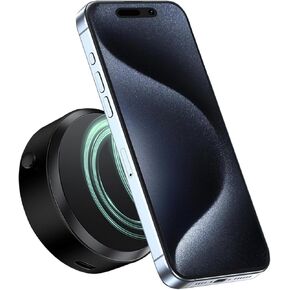 حامل هاتف مغناطيسي مزدوج الجانب مطور للسيارة/المرآة/صالة الألعاب الرياضية متوافق مع Magsafe iPhone 15/14/13/12، حامل هاتف خلوي مغناطيسي بدون استخدام اليدين لتسجيل الفيديو، أسود