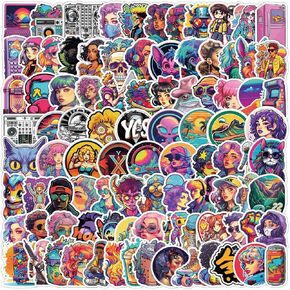 100 PCS Y2K Stickers,Cyberpunk themed stickers,Vinyl Waterproof Graffiti Stickers Pack for Water Bottles Phones Laptops,Party Favors,Cool Anime Stickers for Kids Adults Teens