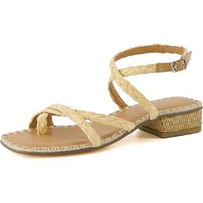 CUSHIONAIRE Women's Wave Block Heel Wrap Sandals +Memory Foam, Wide Widths Available
