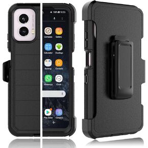Tekcoo Case for Motorola Moto G Power 5G | 2024 Only | XT2415 with [Built-in Screen Protector] Holster Locking Belt Clip [Military Grade 12FT Drop Tested] Full Body Carrying Kickstand Cover [Orange]