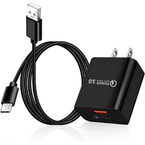 QC3.0 18W USB C Charger for Samsung Galaxy Phone, Fit for Galaxy A10e,A03s,A13,A32,A51,A52,A53,A14 5G,A23, A13,A54,A34,A04s,A60,A50,A40,A30,A80,A70,A20e 5G,A8s,A8 Star,A6s,A9 Phone Charging Cord Cable