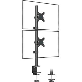 BONTEC Dual Monitor Desk Mount for 13-34 Inch Screens, Supports up to 22lbs, with Full Motion Adjustability, Dual Installation Options and Integrated Cable Management, Black