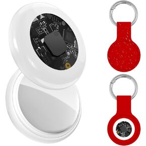 Key Finder,Key Tracker Works with Apple Find My (iOS only), Bluetooth Tracker and Item Locator for Bags, Wallets, Pets, Kids and More. Replaceable Battery,Privacy Protection. (red)