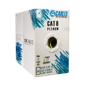 CAT6 Plenum 1000FT Bulk UTP 550 MHZ ETHERNET Cable Yellow