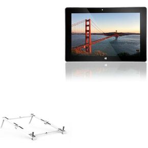 BoxWave Stand and Mount Compatible with Fusion5 FWIN232 PRO - Pocket Aluminum Stand 3-in-1, Portable, Multi Angle Viewing Stand - Metallic Silver