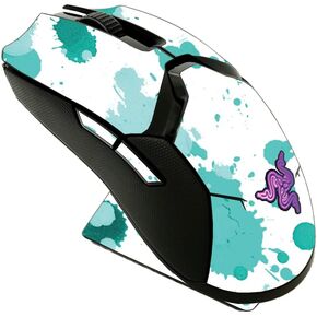 MightySkins Skin Compatible with Razer Viper Ultimate - Teal Splatter | Protective, Durable, and Unique Vinyl Decal wrap Cover | Easy to Apply, Remove, and Change Styles | Made in The USA
