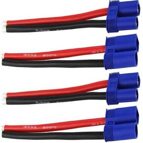2Pairs EC5 Gold-Plated Model Airplane Accessories Male and female Plug Connector with 12AWG Soft Silicone Electric Cable