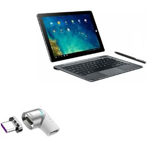 BoxWave Adapter Compatible with Chuwi Hi10 Tablet - MagnetoSnap PD Angle Adapter, Magnetic PD Angle Charging Adapter Device Saver - Metallic Silver