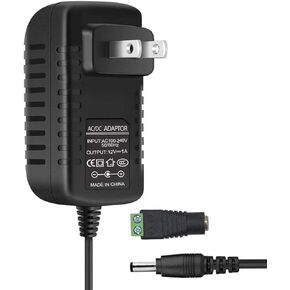 Power Supply, 12V Power Transformers, AC 100-240V to DC 12V 10A Power Supply LED Adapter, 120 Watt Max, for LED Strip Neon Rope String Lights, Computer Project, Recorder, TV Screen