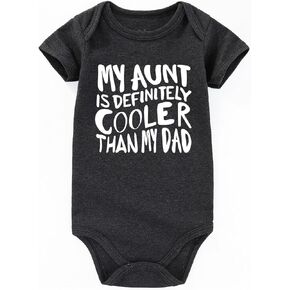 My Aunt Is Cooler Than My Dad Baby Clothes Gender Neutral Aunties Bestie Baby Outfits Baby Bodysuits