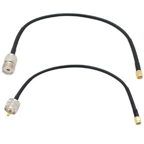 SMA Male to UHF SO239 Female, SMA to PL259 Male Adapter, 12 inch RG58 Coaxial Jumper Cable 2-Pack for Portable VNA Vector Network Analyzer Antenna Analyzer Spectrum Analyzer SWR Meter Tester