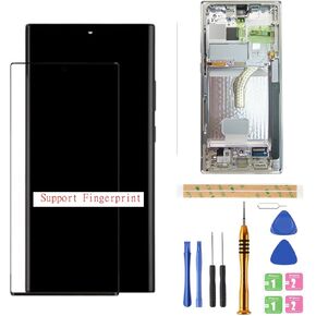 Amoled LCD Digitizer Screen Touch Assembly Replacement LCD Display for Samsung Galaxy S22ultra G908 G908A G908F G908P G908R4 T U V W 6.8inch by BITANR（Sliver）