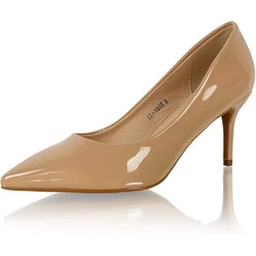 Marc Defang Womens Nude Patent Leather 3" Pointed Toe Pumps