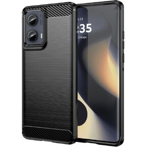 for Motorola Edge 2024 Case: Shock-Absorption Flexible TPU Rubber Protective Cover for Moto Edge 5G 2024 Phone Case(Navy Blue)