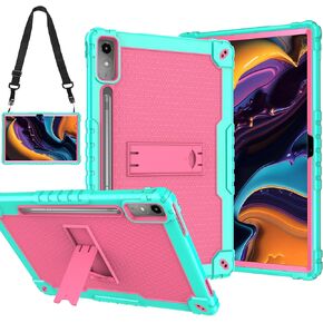 Case for Lenovo Tab P12 12.7 Inches Tablet Case,Heavy-Duty Drop-Proof Shockproof Hybrid Kids Protective Case for Lenovo tab P12/Xiaoxin Pad Pro 12.7" Tablet Case TB370FU/TB371FC (Black/Black)