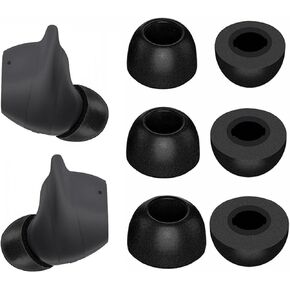 Memory Foam Ear Tips Noise Canceling Foam Tip Compatible with SAMSUNG Galaxy Buds FE,No Silicone Eartips Pain, Fit in Charging Case, 3 Pairs (S/M/L, Black) 214b3FE