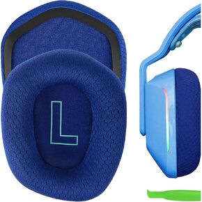 Geekria Comfort Mesh Fabric Replacement Ear Pads for Logitech G733 Headphones Ear Cushions, Headset Earpads, Ear Cups Cover Repair Parts (Blue)