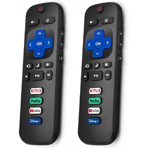 【Pack of 2】 Universal Remote Control for Roku TV, Replacement for TCL Roku/Hisense Roku/Onn Roku/Philips Roku/Insignia Roku Smart TVs (Not for Stick and Box)