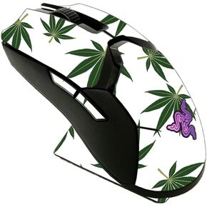 MightySkins Skin Compatible with Razer Viper Ultimate - Pot Leaves Green | Protective, Durable, and Unique Vinyl Decal wrap Cover | Easy to Apply, Remove, and Change Styles | Made in The USA