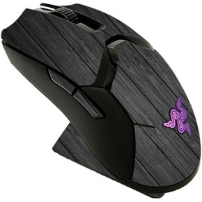 MightySkins Skin Compatible with Razer Viper Ultimate - Black Wood | Protective, Durable, and Unique Vinyl Decal wrap Cover | Easy to Apply, Remove, and Change Styles | Made in The USA