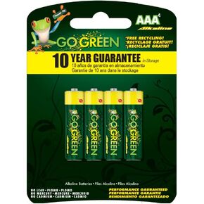 Go Green AAA Alkaline Battery 4-Pack