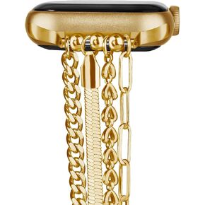 QINGQING Apple Watch Bands for Women, Chain Bracelet for IWatch Bands 38mm 40mm 41mm Fashion Slim Jewelry Dressy Apple Watch Band Series 9 8 7 SE 6 5 4 3 2 1