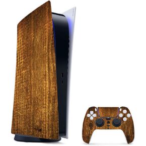 MightySkins Gaming Skin for PS5 / Playstation 5 Bundle - Gray Wood | Protective Viny wrap | Easy to Apply and Change Style | Made in The USA