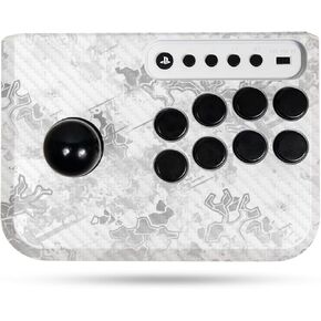 Carbon Fiber Gaming Skin Compatible with Hori Fighting Stick Mini (PS5, PS4, PC) - Viper Snow - Premium 3M Vinyl Protective Wrap Decal Cover - Easy to Apply | Crafted in The USA by MightySkins