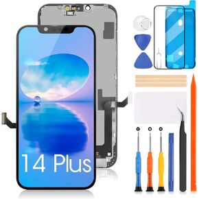 for iPhone 14 Plus Hard OLED LCD Panel Screen Replacement Repair Touch digitizer Set for 6.7" A2886, A2632, A2885, A2896, A2887 LCD Display Touch Screen digitizer Repair Parts with Tools