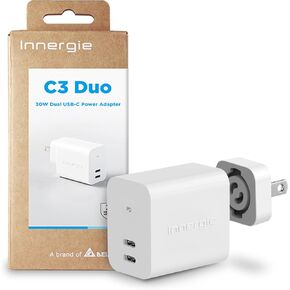 Innergie C6 Duo 63W PD3.0 QC4.0 PPS ثنائي المنفذ USB C شاحن الحائط الولايات المتحدة التوصيل إصدار واحد. محول طاقة متوافق مع أجهزة iPhone 15 وiPad وMacBook Pro/Air وSwitch وأجهزة الكمبيوتر المحمول التي تعمل بنظام Windows (Delta Electronics) in Kuwait