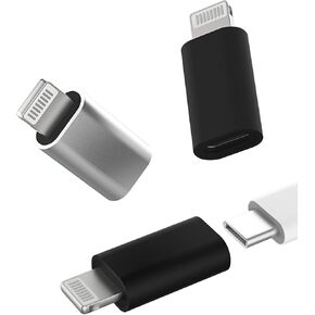 3Pack,USB-C Female to Lightning Male Adapter,Lightning to USB C Adapter,Type C Cable Charger Adaptor for Apple iPhone 12 11 Mini PRO MAX XS XR X SE2 7 8Plus Ipad AIR Airpods USBC Charging Converter