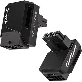 EZDIY-FAB PCIe 5.0 Adapter - 600W 12+4pin, 16pin 12VHPWR GPU Power Connector, 90 Degree Right Angle - Compatible with RTX 3090Ti, 4070Ti, 4080, 4090 Graphics Cards - RVS Type, Black, 1 Pack