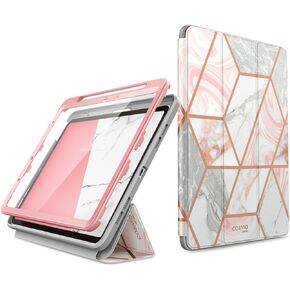 i-Blason for iPad Air 11 inch Case M2 6th Generation 2024 [Built-in Screen Protector & Pencil Holder] Full-Body Trifold Stand Protective Smart Cover for iPad Air 5th/4th Gen 10.9 inch 2022/2020, Pink