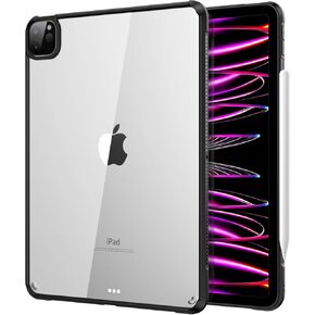 TiMOVO Case for New iPad Pro 11 inch (2022/2021, 4th/3rd Generation), [Support Apple Pencil 2 Charging] Ultra Slim Shock Absorbant Flexible TPU Air-Pillow Edge Protective Case - Black