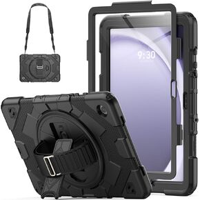 HXCASEAC Case for Samsung Galaxy Tab A9 Plus Case 11 Inch with Screen Protector/Adjustable Hand Strap/Pen Holder, [3-Layer Drop Poof] Samsung A9+ Plus Tablet Case 2023 SM-X210/X216/X218 - Yellow
