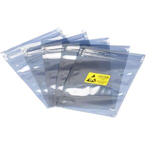 Anti Static Bags ESD Shielding Bags Resealable with Labels, [for Electronic Device GPU Hard Drive SSD HDD Motherboard] - 4x6inch/100pcs