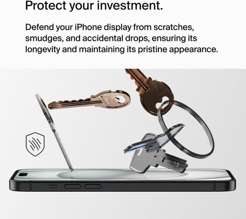 Belkin ScreenForce UltraGlass 2 Treated iPhone 15 Plus, 14 Pro Max Screen Protector - Scratch-Resistant, 9H Hardness Tested Glass w/Slim Design - Includes Easy Align Tray for Bubble-Free Application in Saudi Arabia
