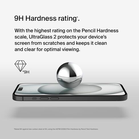 Belkin ScreenForce UltraGlass 2 Treated iPhone 15 Plus, 14 Pro Max Screen Protector - Scratch-Resistant, 9H Hardness Tested Glass w/Slim Design - Includes Easy Align Tray for Bubble-Free Application in Saudi Arabia
