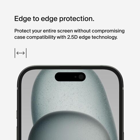 Belkin ScreenForce UltraGlass 2 Treated iPhone 15 Plus, 14 Pro Max Screen Protector - Scratch-Resistant, 9H Hardness Tested Glass w/Slim Design - Includes Easy Align Tray for Bubble-Free Application in Saudi Arabia