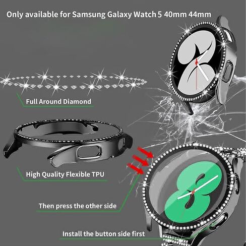 حافظة Bling Band+ متوافقة مع ساعة Samsung Galaxy Watch 7 مقاس 40 مم، حزام وغطاء بديل للسيدات لساعة Samsung Watch 7 in Kuwait