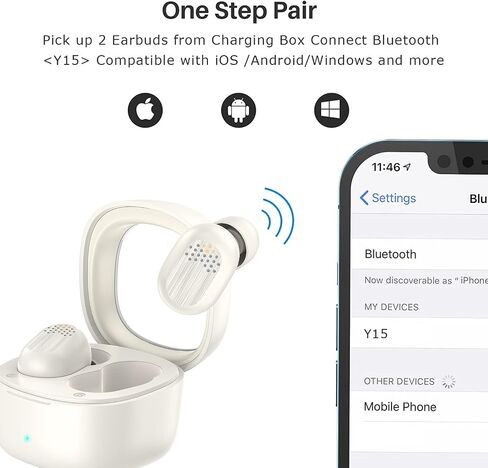 Bluetooth Earbuds Wireless Headphones with Mini Charging Case Touch Control IPX4 Waterproof Ear buds Wireless Bluetooth In-Ear Noise Cancelling Headphones compatible with iOS/Android/Windows (Black) in Saudi Arabia