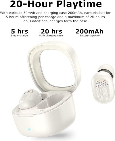 Bluetooth Earbuds Wireless Headphones with Mini Charging Case Touch Control IPX4 Waterproof Ear buds Wireless Bluetooth In-Ear Noise Cancelling Headphones compatible with iOS/Android/Windows (Black) in Saudi Arabia