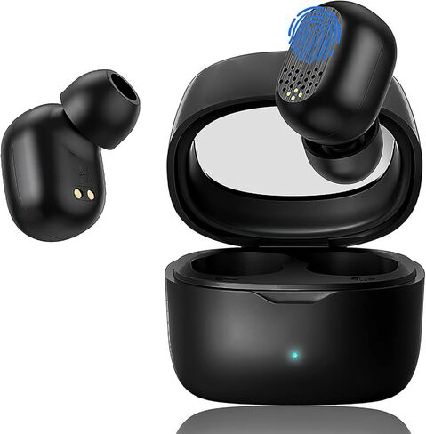 Bluetooth Earbuds Wireless Headphones with Mini Charging Case Touch Control IPX4 Waterproof Ear buds Wireless Bluetooth In-Ear Noise Cancelling Headphones compatible with iOS/Android/Windows (Black) in Kuwait