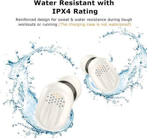 Bluetooth Earbuds Wireless Headphones with Mini Charging Case Touch Control IPX4 Waterproof Ear buds Wireless Bluetooth In-Ear Noise Cancelling Headphones compatible with iOS/Android/Windows (Black) in Saudi Arabia